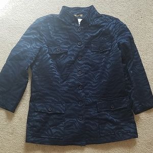 Linea blue and black leopard print jacket
